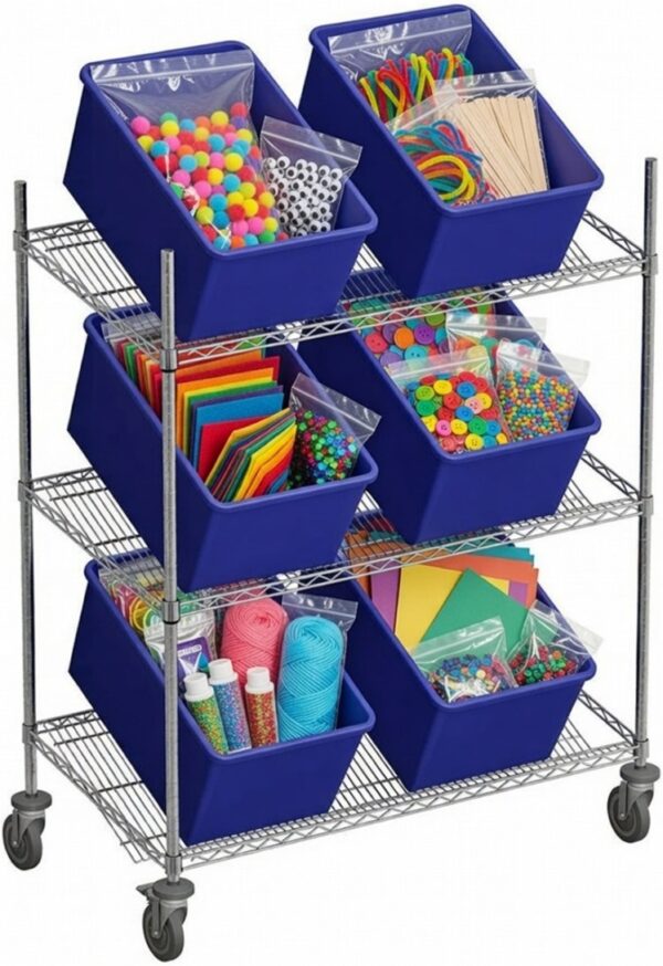 Sortation Cart Rolling Sorting Cart With 3 Shelves - Freedom Distribution