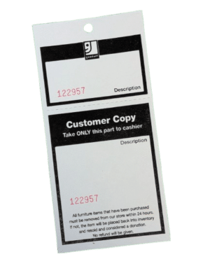 2-part furniture tag